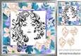 Modern girl in flower frame with bows 8x8 (four)