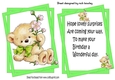 Lovely teddy with flowers in twisted topper/insert A5 (green)