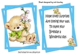 Lovely teddy with flowers in twisted topper/insert A5 (blue)