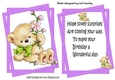 Lovely teddy with flowers in twisted topper/insert A5 (purple)