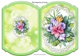 Pretty water colour flowers on lace folded quick card