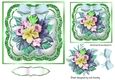 Pretty water colour flowers (blue) with bow and glitter 7x7 toppers