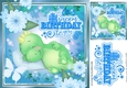 Cute little snuggle snooze dino with flowers 8x8