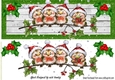 cute robins on a branch in santa hats DL (green)