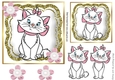 Cute white kitty with pink flowers 7x7 (two)