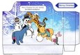 pooh bear and friends in the snow (two)  tote gift bag
