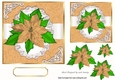 Pretty gold poinsettias on lace corners toppers 7x7