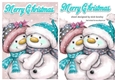 Lovely snowmen cuddling A5 (turq)