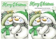 Lovely snowmen cuddling A5 (green)