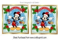 Lovely mickey mouse snow scene with baubles holly toppers (two)