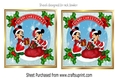 Lovely mickey/minnie mouse snow scene in santa suits holly toppers (three)