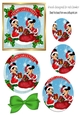 Lovely micky/minnie in santa suits with holly and bow oval pyramids
