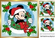 Lovely mickey with holly and christmas wreath 8x8