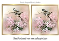 Pretty birds on a branch with pink flowers toppers 