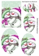 Lovely snowmen cuddles oval pyramids pink
