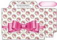 Pretty pink roses with bow tote gift bag
