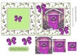 Lovely complete 6x6 christmas card with purple bows