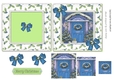 Lovely complete 6x6 christmas card with blue bows