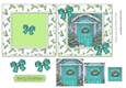 Lovely complete 6x6 christmas card with turq bows