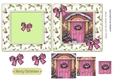 Lovely complete 6x6 christmas card with pink bows