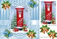 lovely christmas door with pyramid and blue bows 8x8
