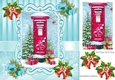 lovely christmas door with pyramid and turq bows 8x8