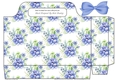 pretty watercolour blue peonies tote gift bag