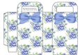 pretty watercolour blue peonies small gift bag