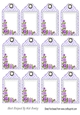 Pretty purple roses on lace tags
