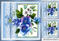 Pretty blue flower arrangement window 8x8