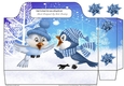 snow blue tote gift bag with winter birds