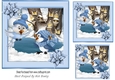Cute winter birds with snow scene 7x7 card front/topper