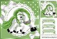 Pretty pony with green polkadot 8x8 card front