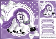 Pretty pony with purple polkadot 8x8 card front