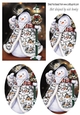 Vintage snowman with red bow oval pyramids