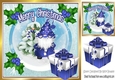 Santas gnome helper with present and holly 8x8 (three)