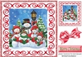 Lovely snowmen carol singing scroll frame 8x8