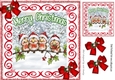 Lovely robins with holly and snow scroll frame 8x8