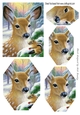 Pretty deer with chipmunk in the snow octagon pyramids