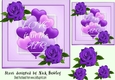 Pretty Purple Roses & Valentine Hearts 7x7