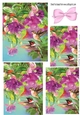 Pretty humming birds with flowers pyramids