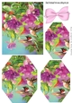 Pretty humming birds with flowers hexagon pyramids 