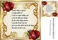 Pretty red roses with verse card front/insert 8x8