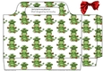 Cute little green dragon with hearts tote gift bag with bow