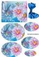 Pretty pink flowers with butterflies with oval pyramids