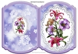 Pretty coloured lillies on lace bracket fold card