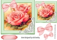 pretty pink roses with bow in 7x7 frame