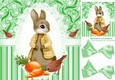 Cute Rabbit, with little birds 8x8