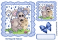 Cute mouse with cheese in star frame 7x7