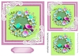 Pretty  birds with flowers 7x7 topper (pink)